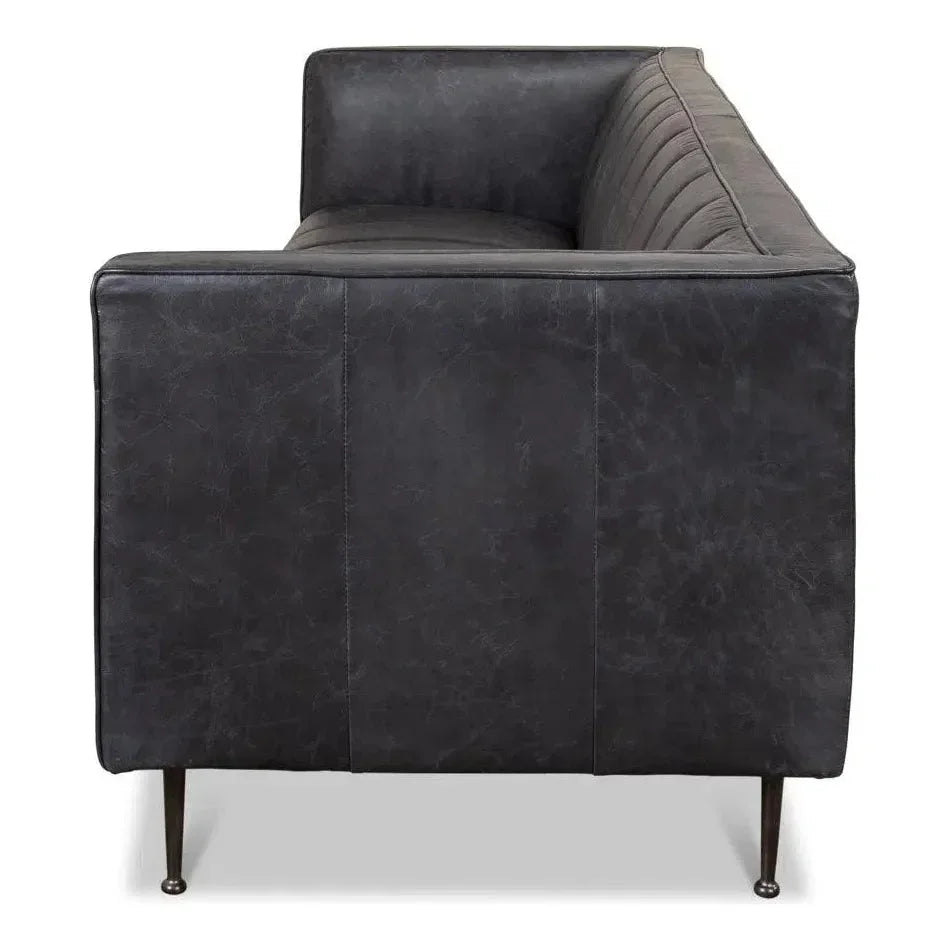 Chesterfield Lexington Sofa Nottinghill Grey Leather - LOOMLAN - Sarreid - Sofas & Loveseats