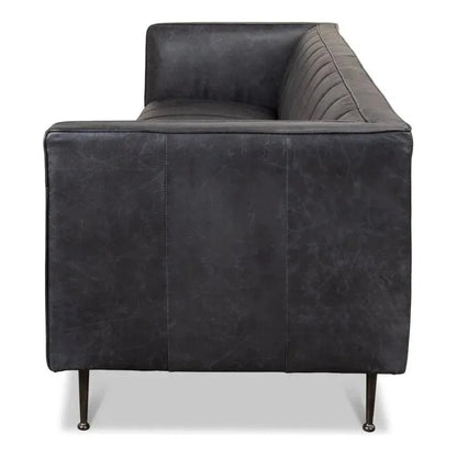 Chesterfield Lexington Sofa Nottinghill Grey Leather - LOOMLAN - Sarreid - Sofas & Loveseats