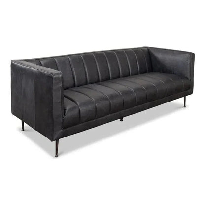 Chesterfield Lexington Sofa Nottinghill Grey Leather - LOOMLAN - Sarreid - Sofas & Loveseats