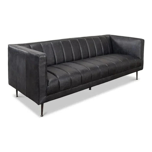 Chesterfield Lexington Sofa Nottinghill Grey Leather - LOOMLAN - Sarreid - Sofas & Loveseats