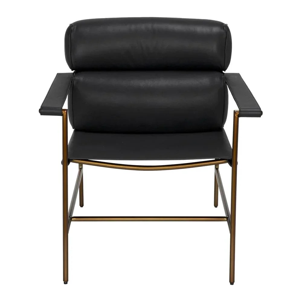 Chet Leather Black Chair - LOOMLAN - Noir - Club Chairs
