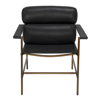 Chet Leather Black Chair - LOOMLAN - Noir - Club Chairs
