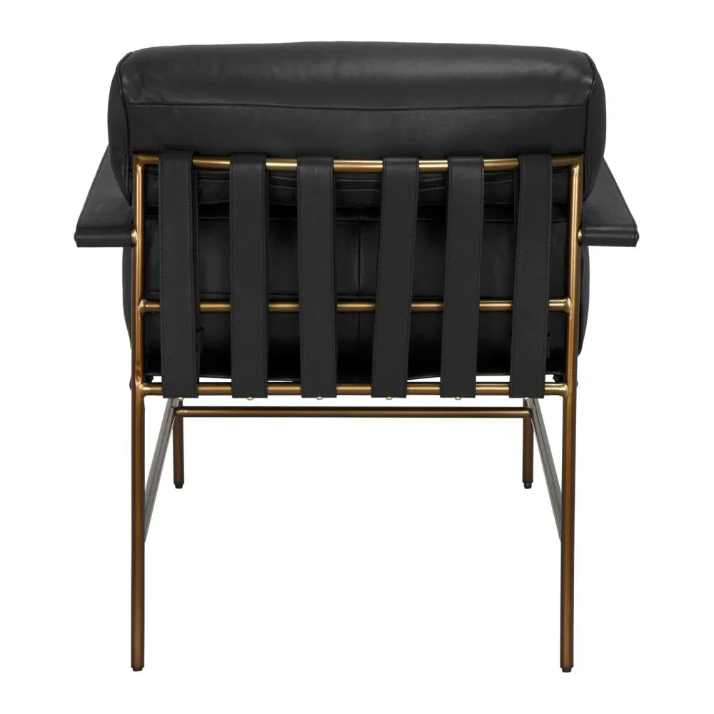 Chet Leather Black Chair - LOOMLAN - Noir - Club Chairs