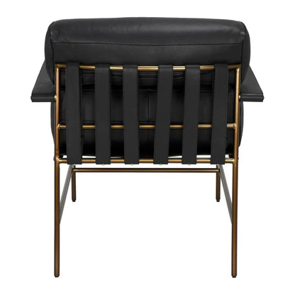 Chet Leather Black Chair - LOOMLAN - Noir - Club Chairs