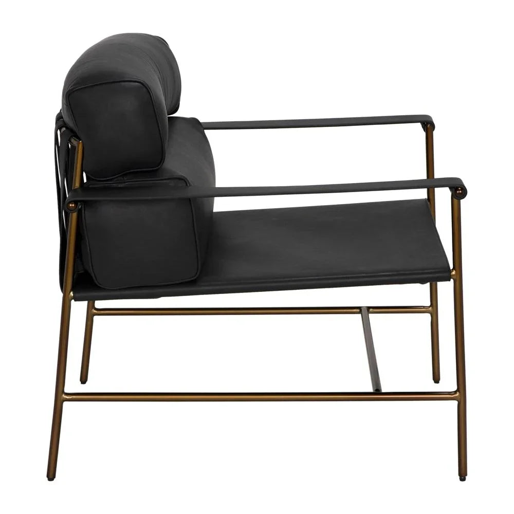 Chet Leather Black Chair - LOOMLAN - Noir - Club Chairs