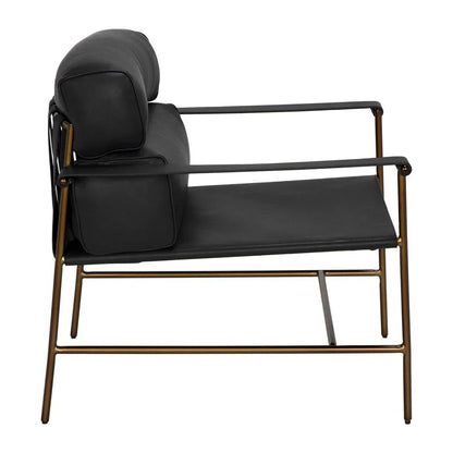 Chet Leather Black Chair - LOOMLAN - Noir - Club Chairs