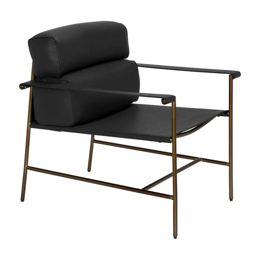 Chet Leather Black Chair - LOOMLAN - Noir - Club Chairs