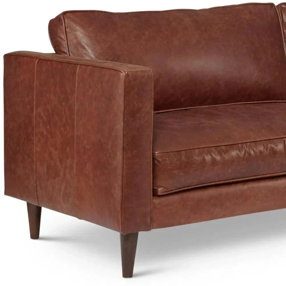 Cheviot Leather Left Arm Sectional Chaise - LOOMLAN - One For Victory - Sectionals