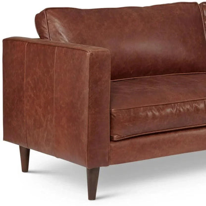 Cheviot Leather Left Arm Sectional Chaise - LOOMLAN - One For Victory - Sectionals