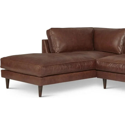 Cheviot Leather Right Arm Sectional Chaise - LOOMLAN - One For Victory - Sectionals