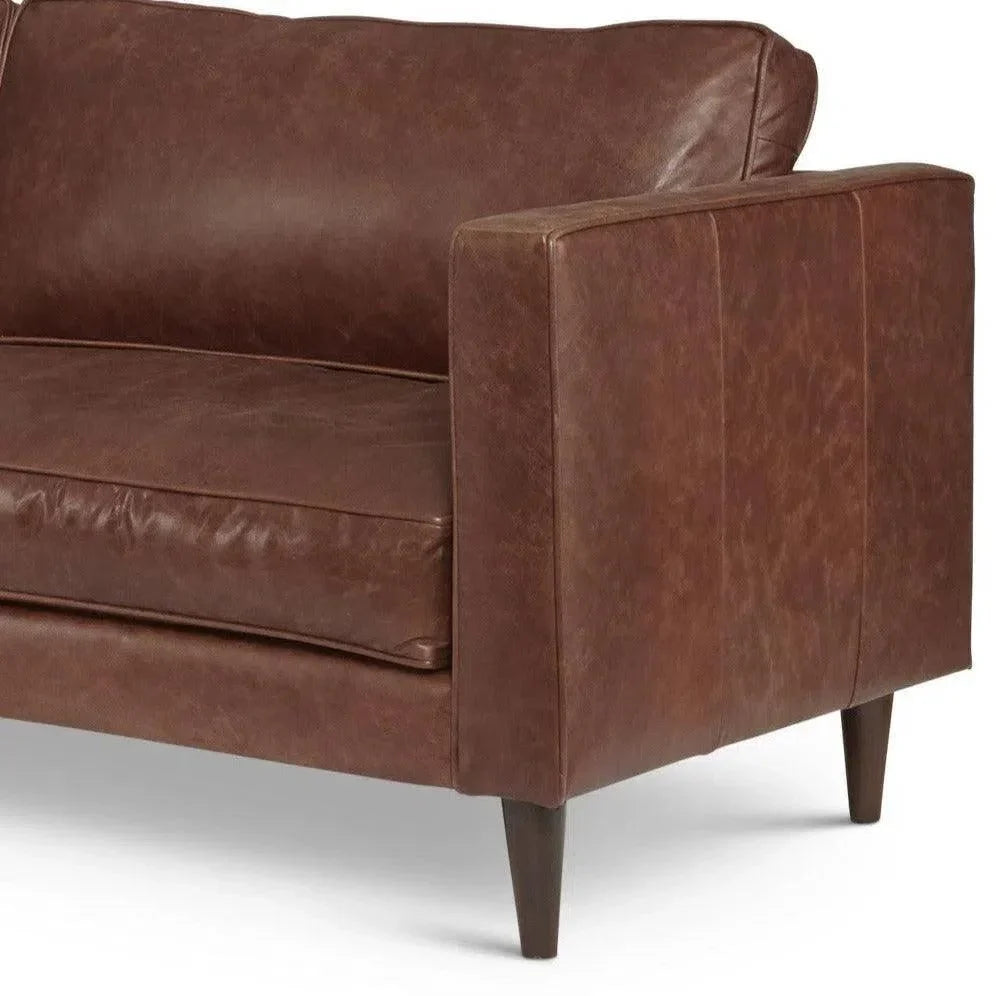 Cheviot Leather Right Arm Sectional Chaise - LOOMLAN - One For Victory - Sectionals