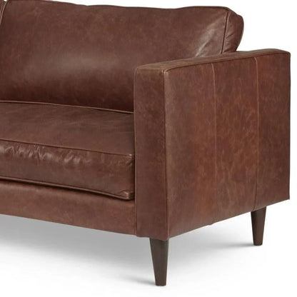 Cheviot Leather Right Arm Sectional Chaise - LOOMLAN - One For Victory - Sectionals