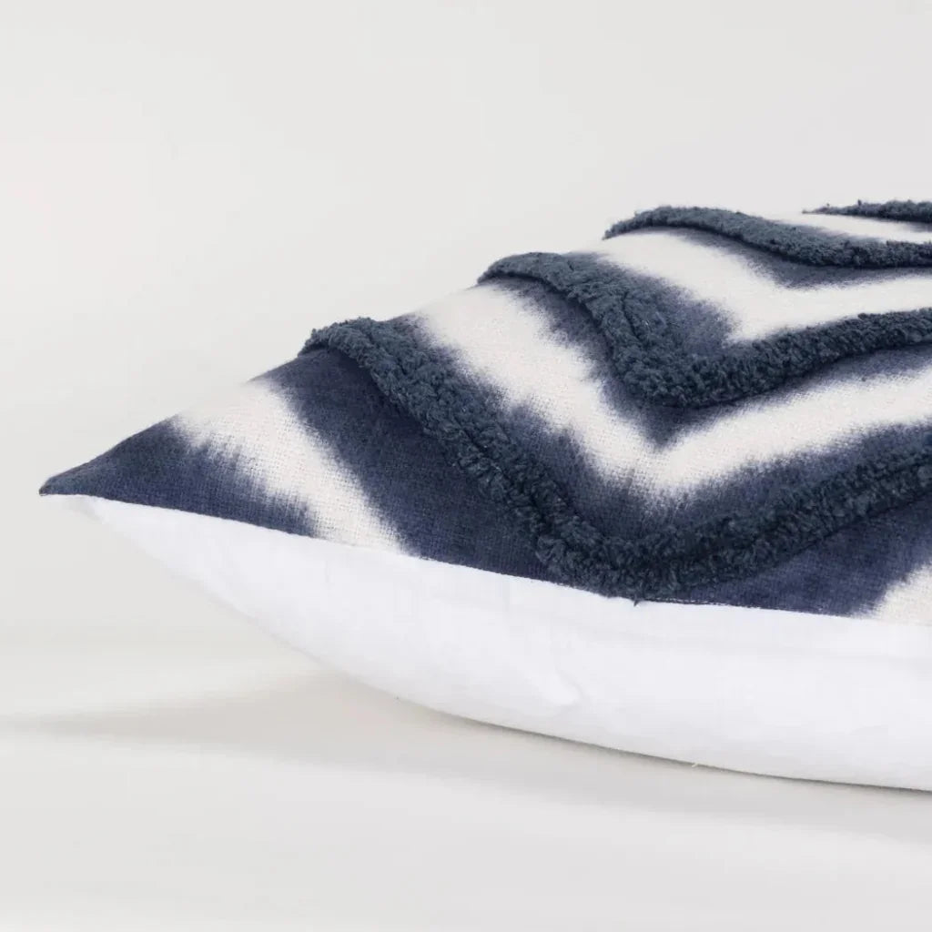 Chevron Blue Throw Pillow With Down Insert - LOOMLAN - LOOMLAN - Throw Pillows