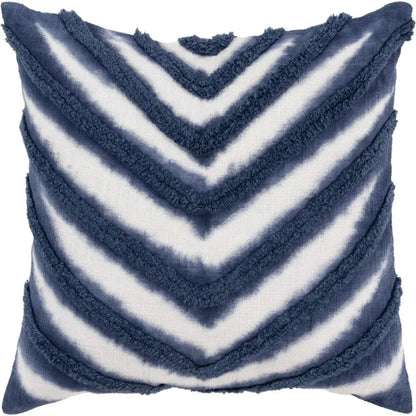 Chevron Blue Throw Pillow With Down Insert - LOOMLAN - LOOMLAN - Throw Pillows