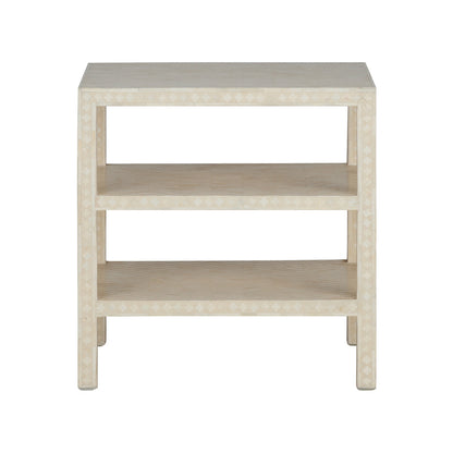 Chevron Inlay Wooden Side Table