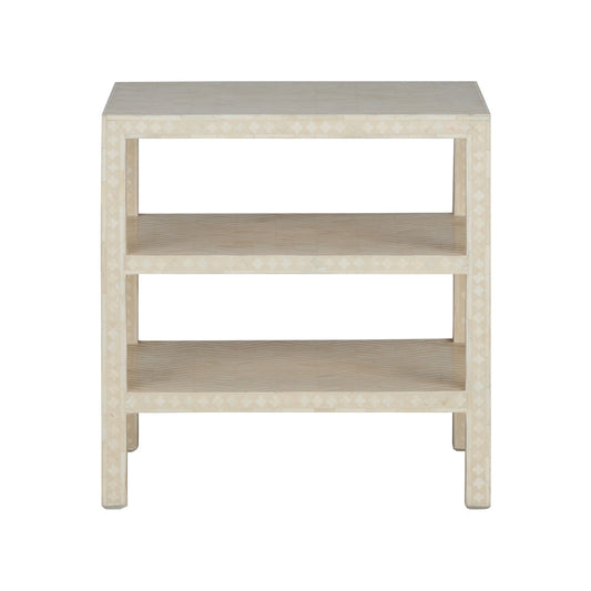 Chevron Inlay Wooden Side Table