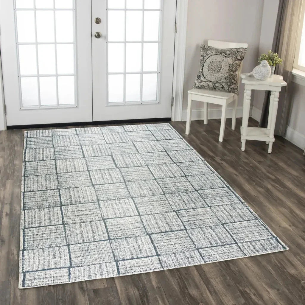 Chey Geometric Blue Area Rugs For Living Room - LOOMLAN - LOOMLAN - Area Rugs