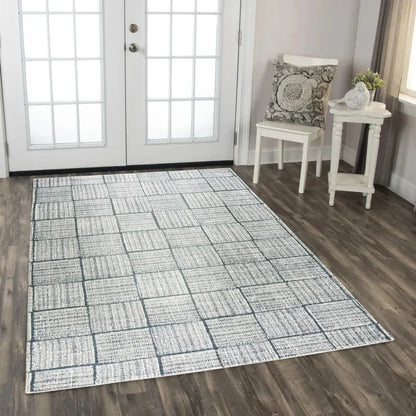 Chey Geometric Blue Area Rugs For Living Room - LOOMLAN - LOOMLAN - Area Rugs
