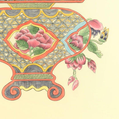 Chinoiserie Basket Hand Painted Artwork-Framed Wall Art-Chelsea House-LOOMLAN