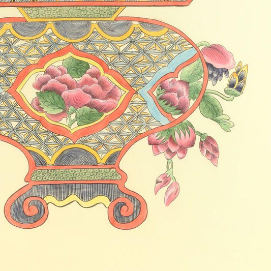 Chinoiserie Basket Hand Painted Artwork-Framed Wall Art-Chelsea House-LOOMLAN