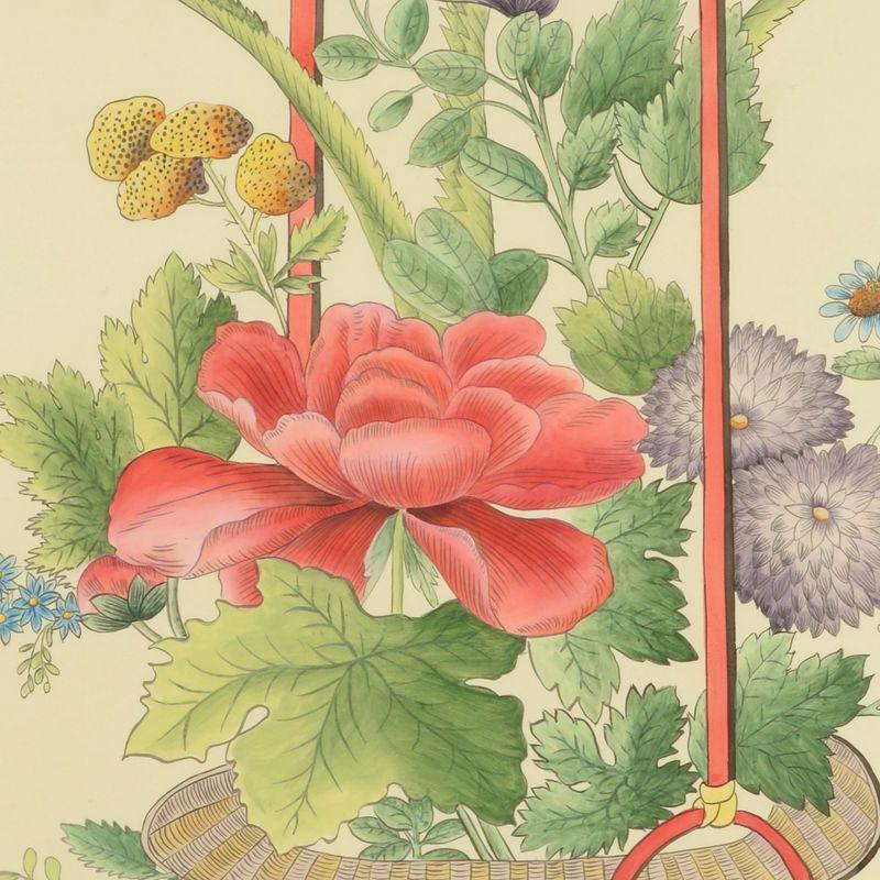Chinoiserie Basket Hand Painted Artwork-Framed Wall Art-Chelsea House-LOOMLAN