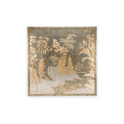 Chinoiserie Hand Painted Wood Panel-Framed Wall Art-Chelsea House-Center-LOOMLAN