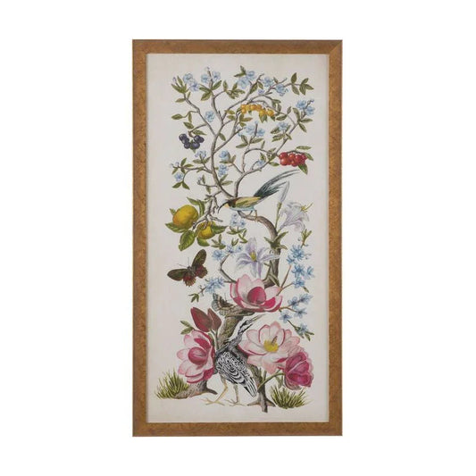 Chinoiserie Natura Antiqued Gold Framed Artwork-Framed Wall Art-Chelsea House-Natura II-LOOMLAN