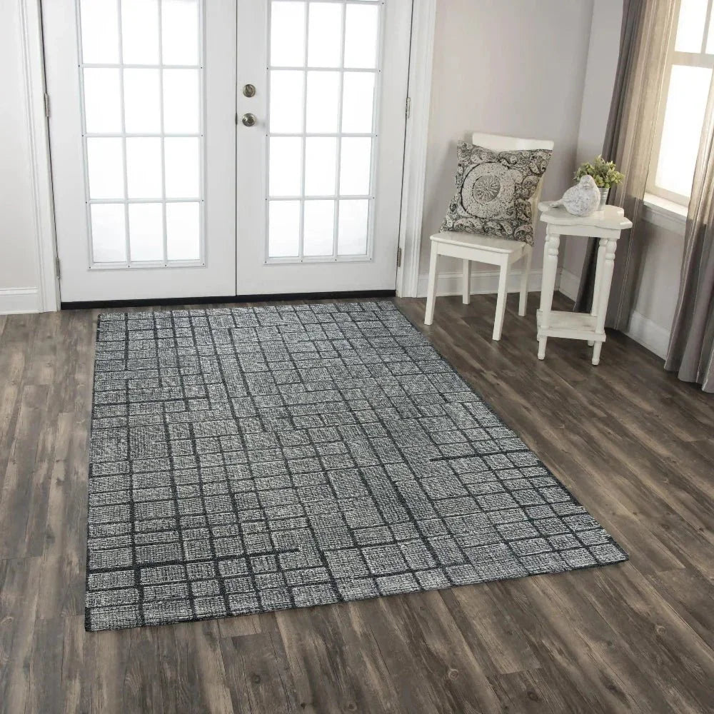 Chip Solid Charcoal Area Rugs For Living Room - LOOMLAN - LOOMLAN - Area Rugs