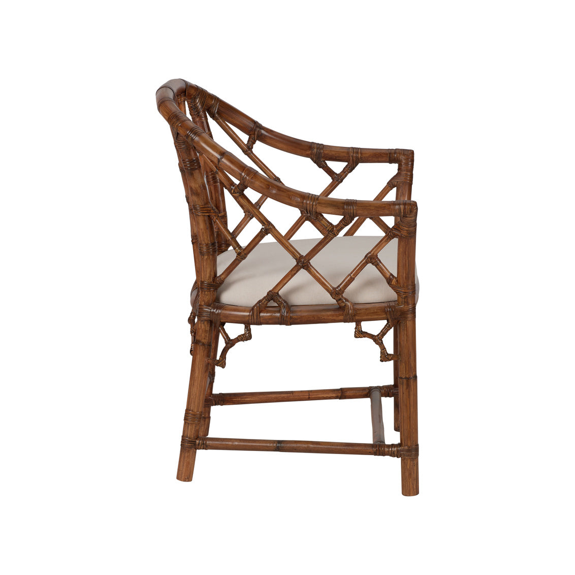 Chippendale Bamboo Rattan Arm Chair