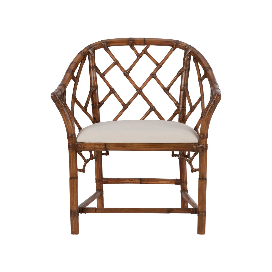 Chippendale Bamboo Rattan Arm Chair