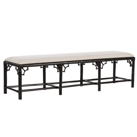 Chippendale Bamboo Rattan Bedroom Bench