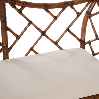 Chippendale Bamboo Rattan Settee