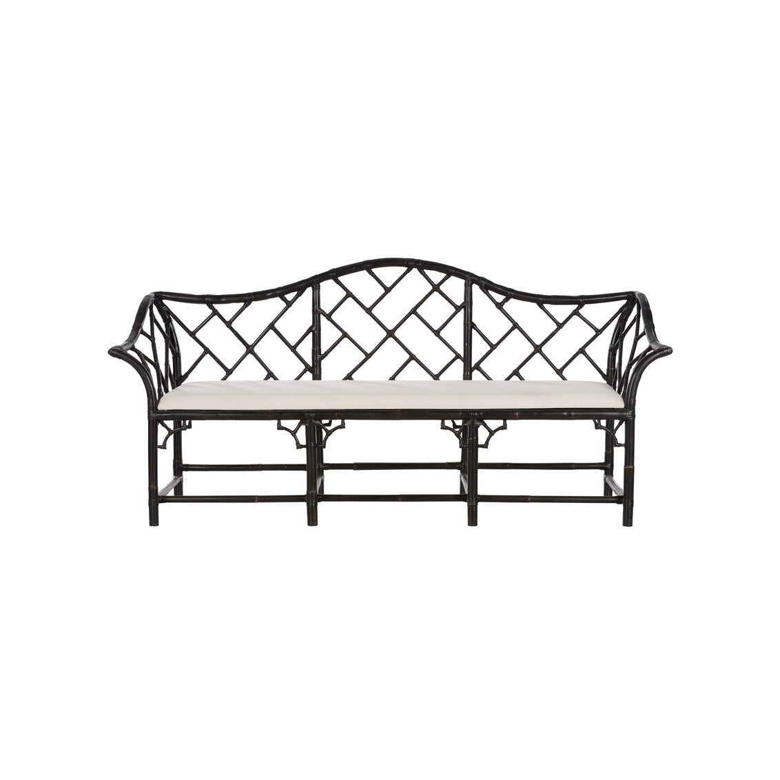 Chippendale Bamboo Rattan Settee
