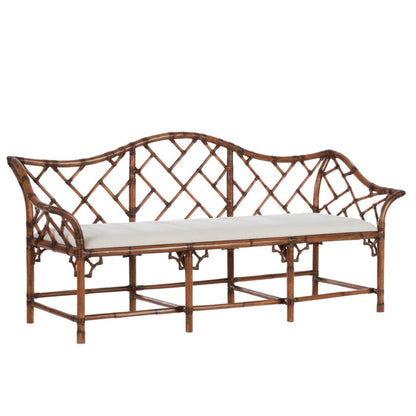 Chippendale Bamboo Rattan Settee