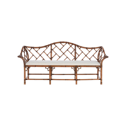 Chippendale Bamboo Rattan Settee