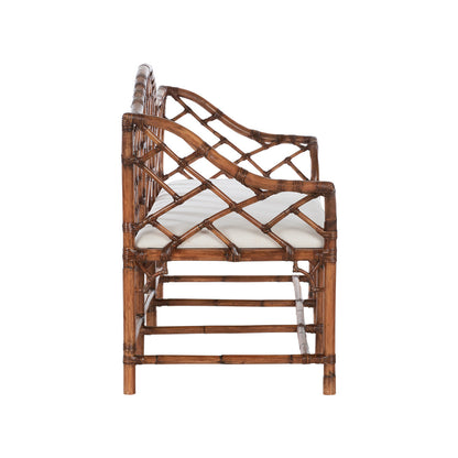 Chippendale Bamboo Rattan Settee