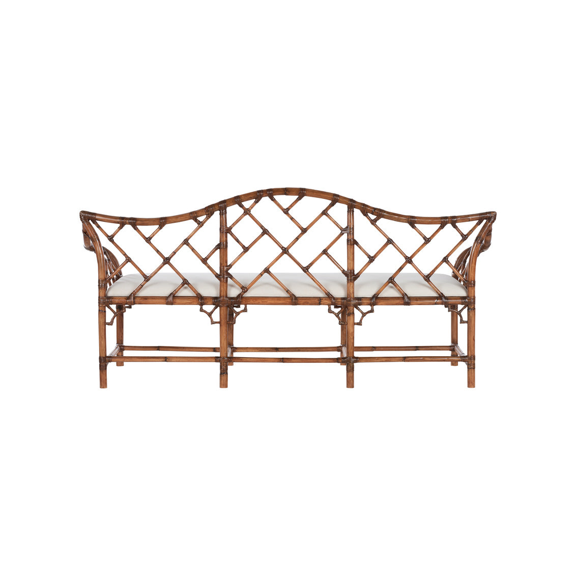 Chippendale Bamboo Rattan Settee