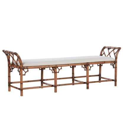 Chippendale Bamboo Regency Rattan Bedroom Bench