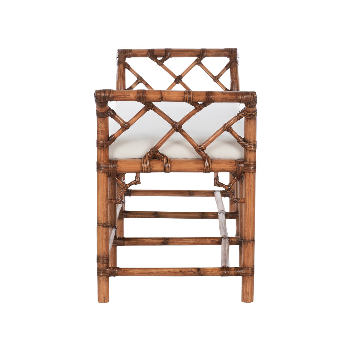Chippendale Bamboo Regency Rattan Bedroom Bench