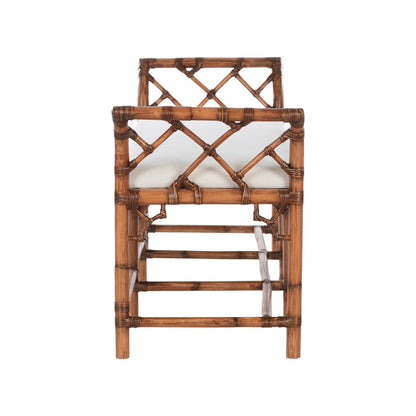 Chippendale Bamboo Regency Rattan Bedroom Bench