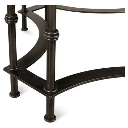 Chisholm Equestrian Cocktail Round Coffee Table Grey - LOOMLAN - Sarreid - Coffee Tables