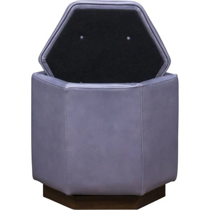 Chit Chat Unique Hexagonal Storage Swivel Ottoman - LOOMLAN - Olivia + Quinn - Ottomans