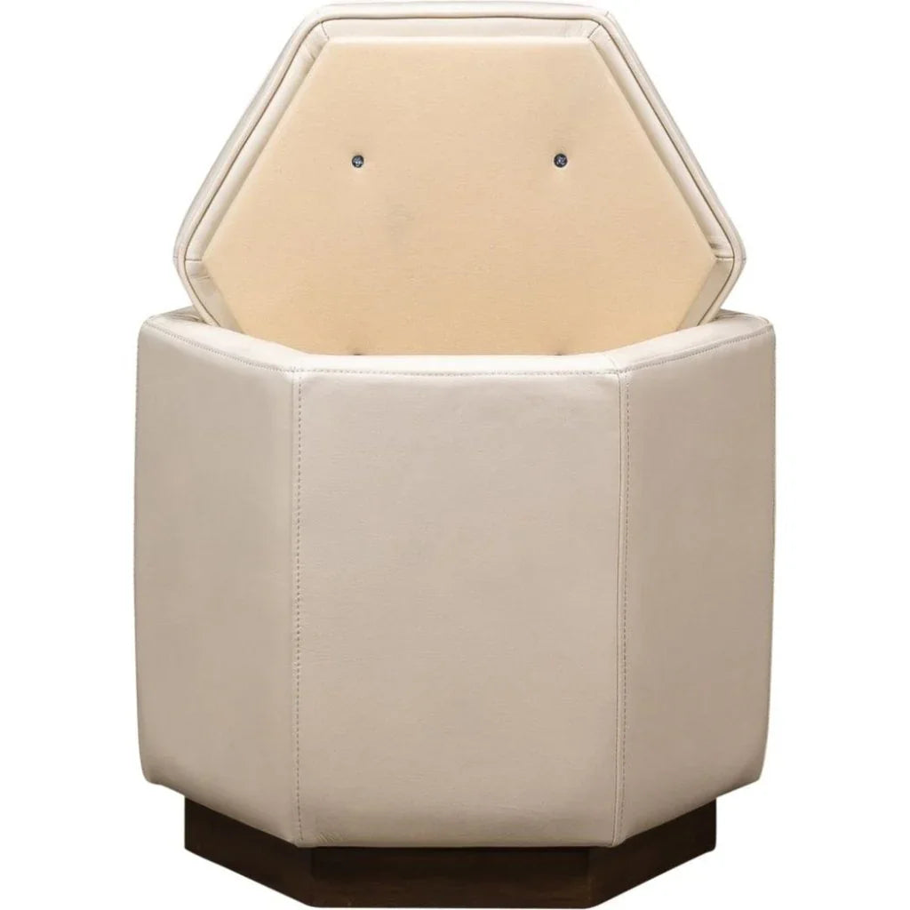 Chit Chat Unique Hexagonal Storage Swivel Ottoman - LOOMLAN - Olivia + Quinn - Ottomans