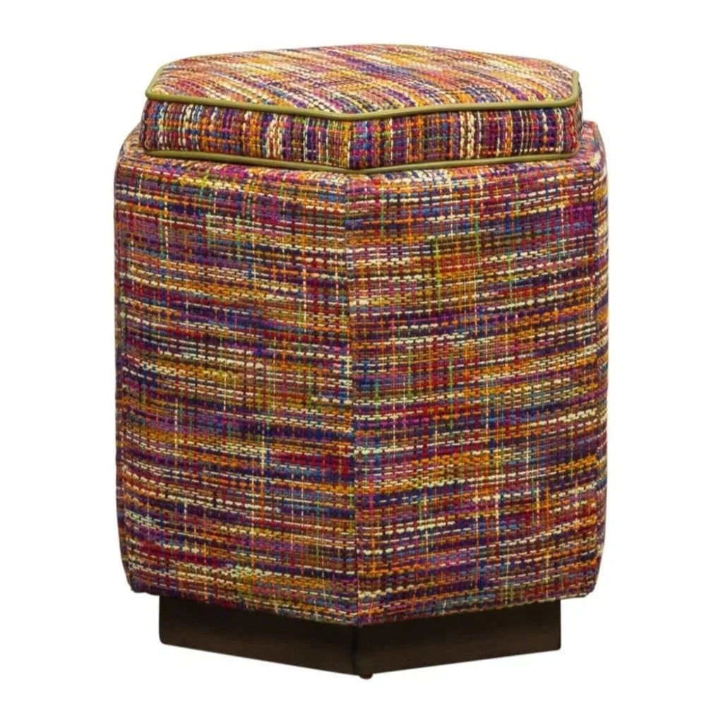 Chit Chat Unique Hexagonal Storage Swivel Ottoman - LOOMLAN - Olivia + Quinn - Ottomans