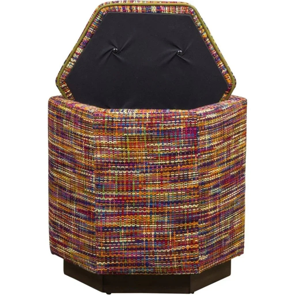 Chit Chat Unique Hexagonal Storage Swivel Ottoman - LOOMLAN - Olivia + Quinn - Ottomans