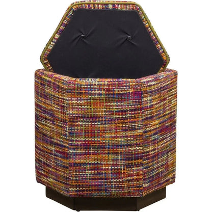 Chit Chat Unique Hexagonal Storage Swivel Ottoman - LOOMLAN - Olivia + Quinn - Ottomans