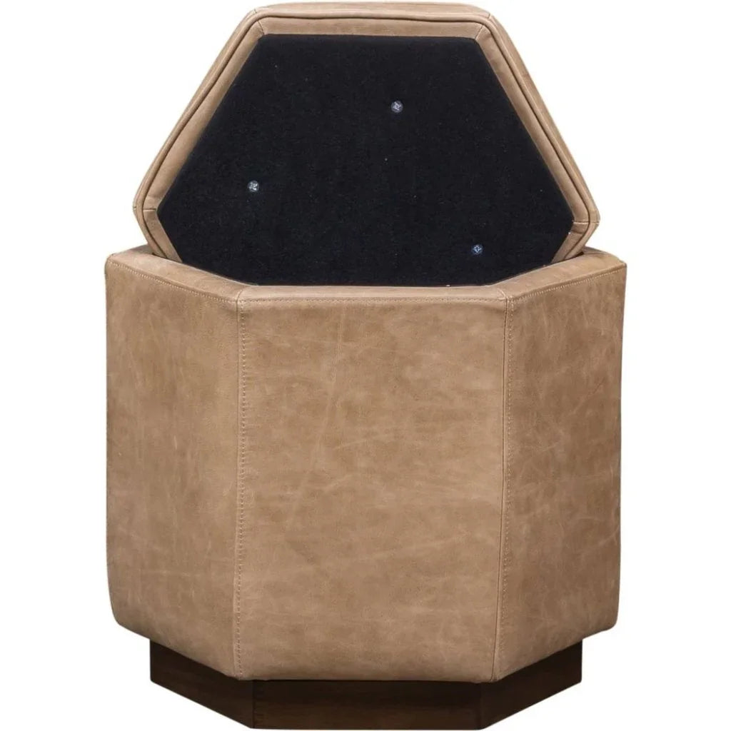 Chit Chat Unique Hexagonal Storage Swivel Ottoman - LOOMLAN - Olivia + Quinn - Ottomans