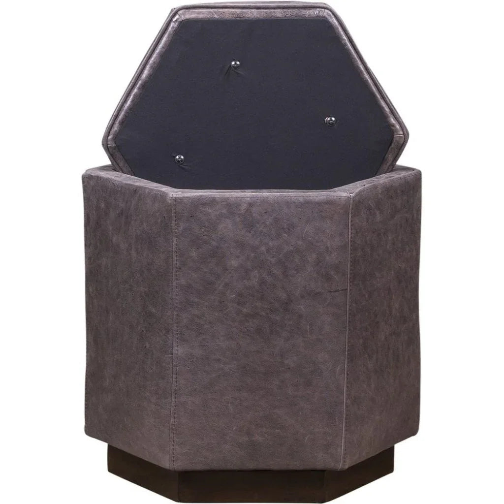 Chit Chat Unique Hexagonal Storage Swivel Ottoman - LOOMLAN - Olivia + Quinn - Ottomans
