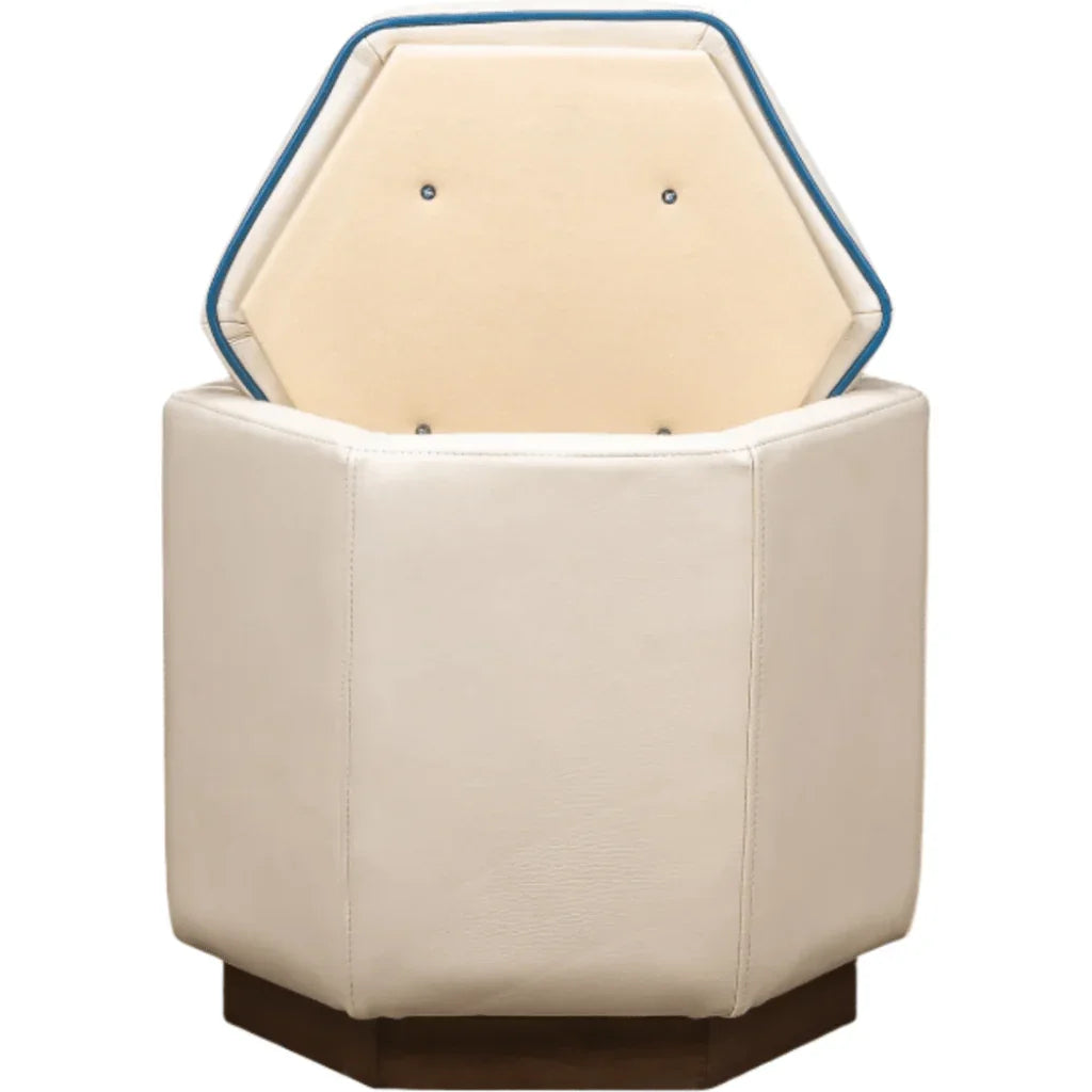 Chit Chat Unique Hexagonal Storage Swivel Ottoman - LOOMLAN - Olivia + Quinn - Ottomans