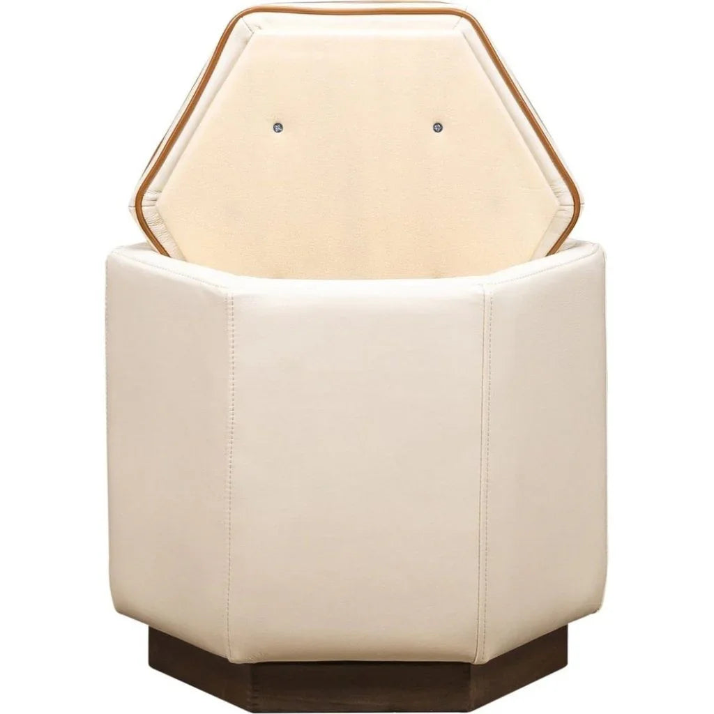 Chit Chat Unique Hexagonal Storage Swivel Ottoman - LOOMLAN - Olivia + Quinn - Ottomans
